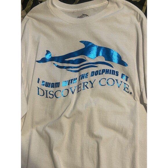 I Swam With The Dolphins at Discovery Cove Orlando Long Sleeve White T- Shirt XL - Picture 2 of 7